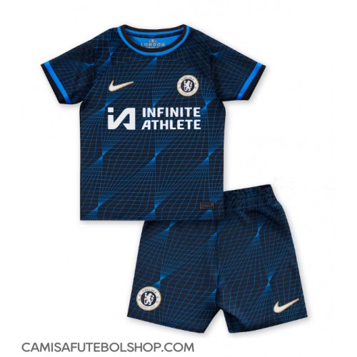 Camisa de time de futebol Chelsea Replicas 2º Equipamento Infantil 2023-24 Manga Curta (+ Calças curtas)